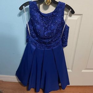 Two Piece Blue Lace Dress